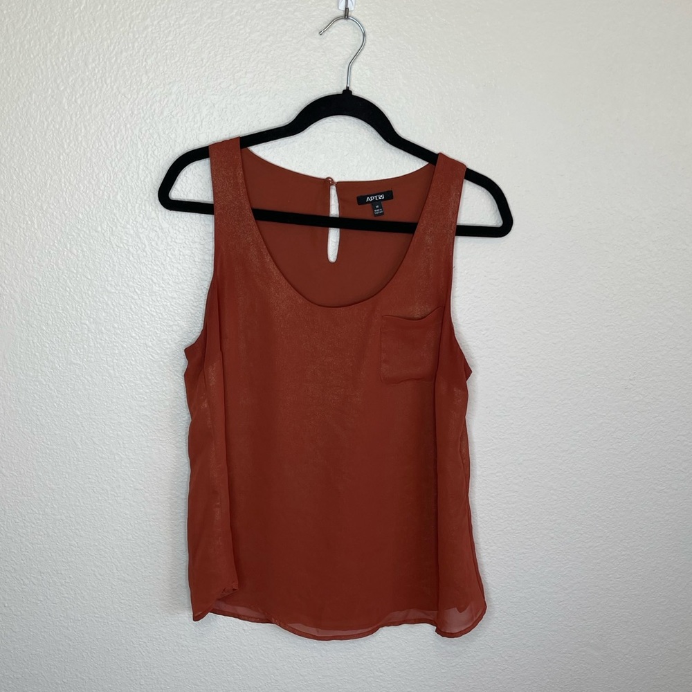 Apt.9 Sparkle Burnt Orange Tank SZ M